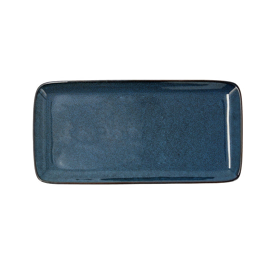 Serveringsfat Bidasoa Ikonic Keramikk Blå (28 x 14 cm) (Pack 4x)