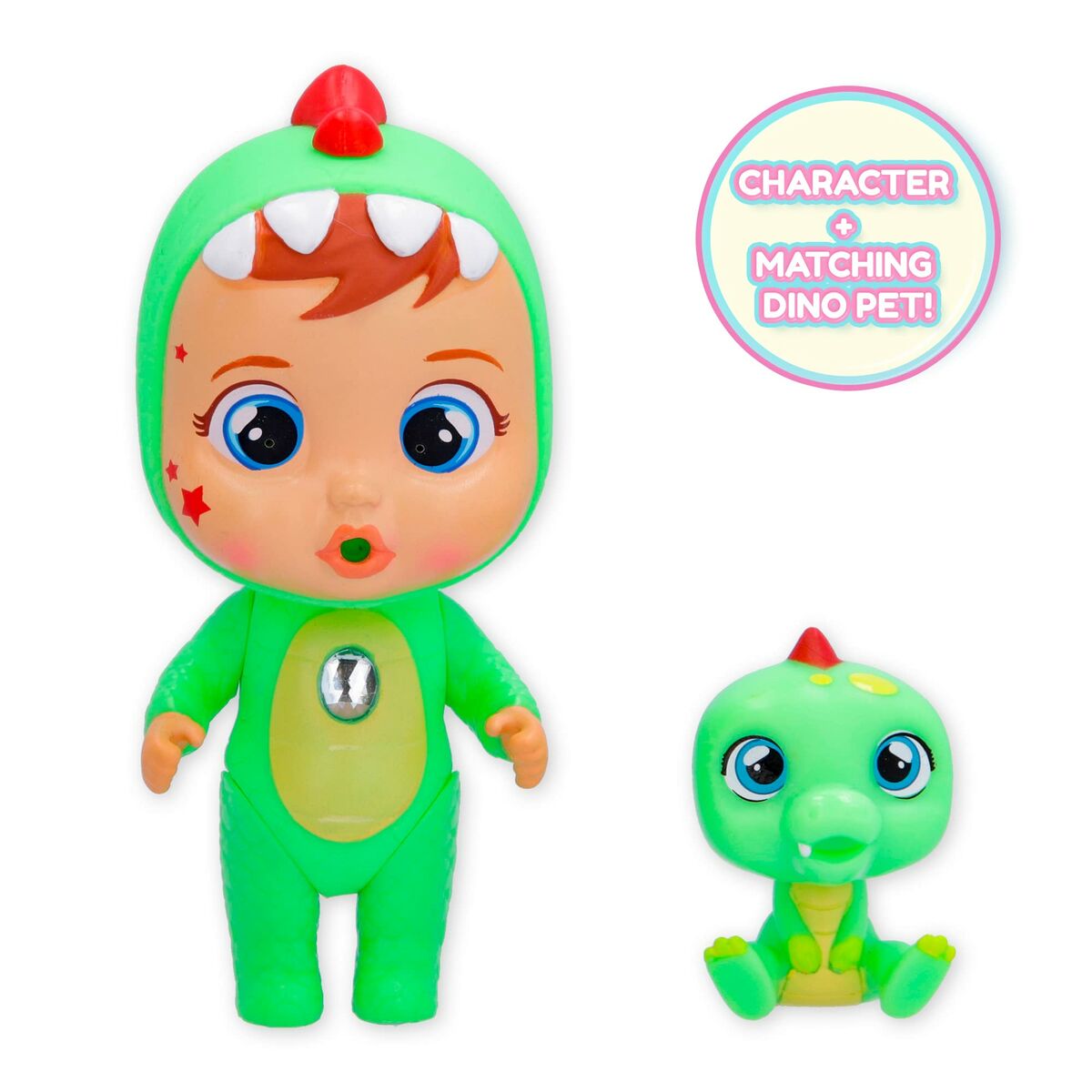 Babydukke med Tilbehør Cry Babies Magic Tears Dinos 12 Deler 8 enheter