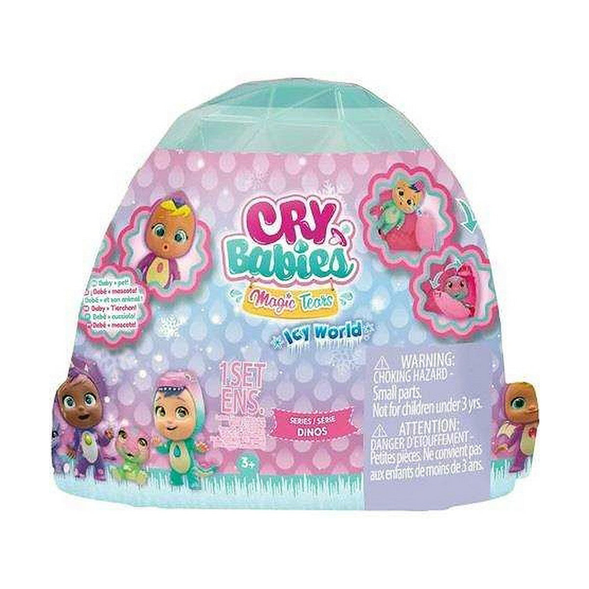 Babydukke med Tilbehør Cry Babies Magic Tears Dinos 12 Deler 8 enheter