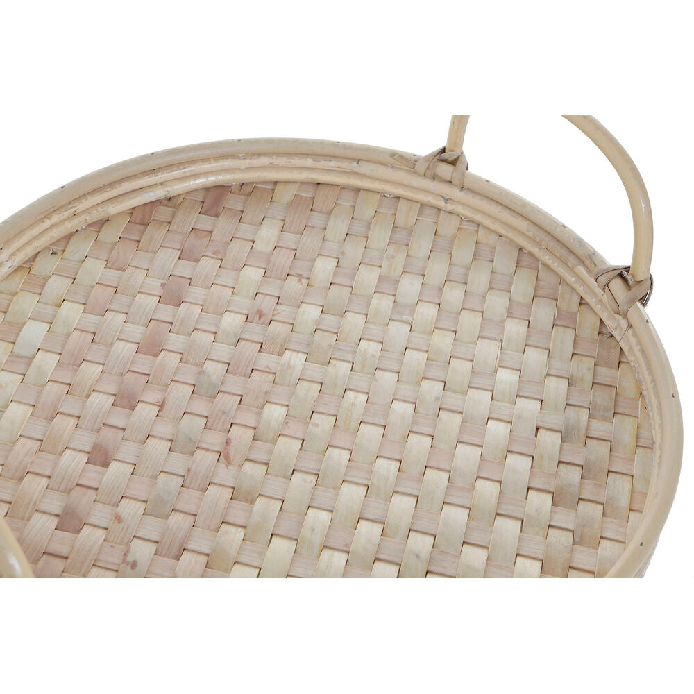 Snacksbrett DKD Home Decor Naturell Kolonial Rotting (35 x 35 x 12 cm) (2 Deler)