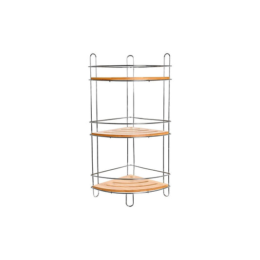 Baderomshyller DKD Home Decor Naturell Aluminium Bambus Rustfritt krommetall (19,5 x 19,5 x 47 cm)