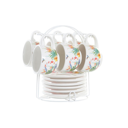 Delers Kaffekoppsett DKD Home Decor Metall Flerfarget Dolomite (180 ml)
