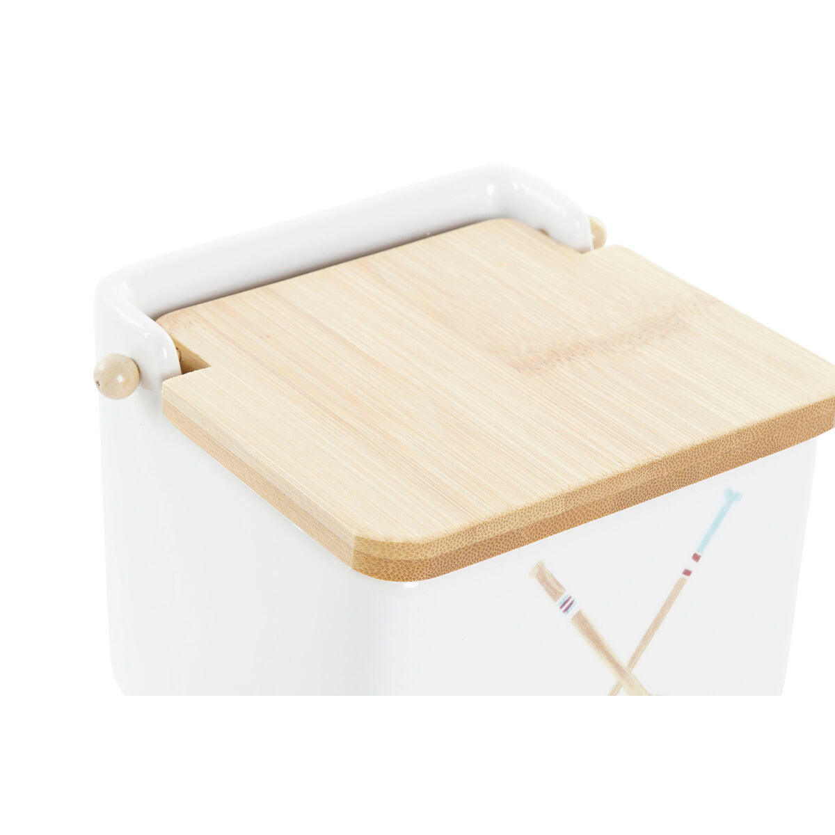 Saltbøsse med Lokk DKD Home Decor Marineblå Bambus Dolomite (750 ml) (4 enheter)