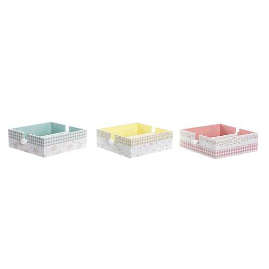 Serviettholder DKD Home Decor Vichy Sweet Metall MDF (22 x 18 x 6 cm) (3 enheter)