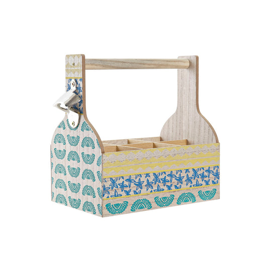 Flaskestativ DKD Home Decor Blå Turkis MDF (27 x 16,5 x 25 cm) (2 enheter)