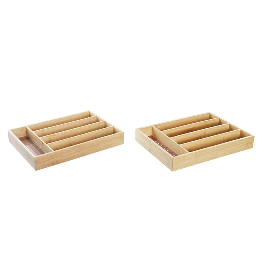 Bestikkorganisator DKD Home Decor Kolonial Bambus Afrikansk mann (25,5 x 35,5 x 5 cm) (2 enheter)
