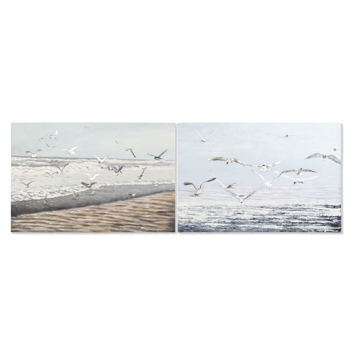 Maleri DKD Home Decor 120 x 2,8 x 80 cm Middelhavet Måker (2 enheter)