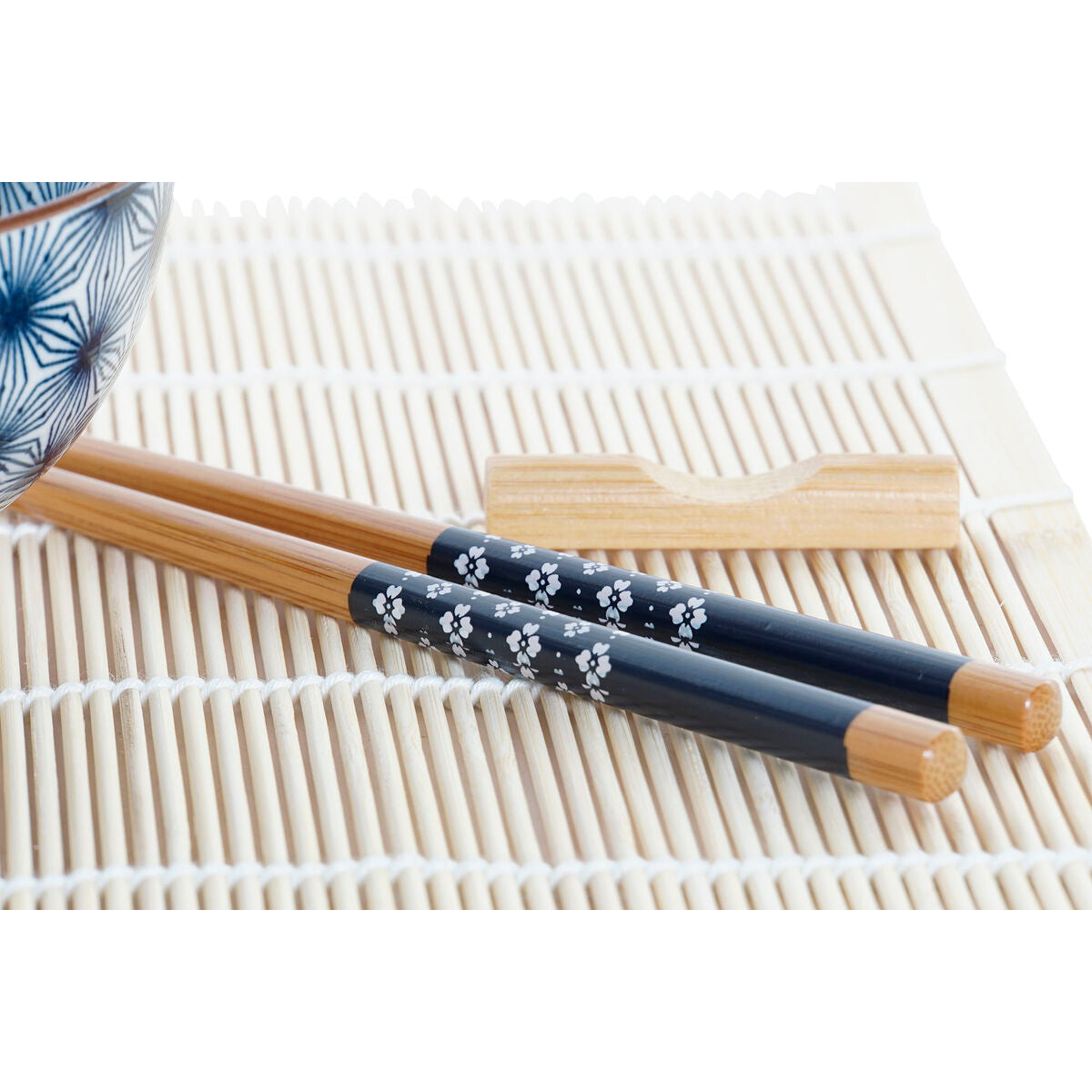 Sushisett DKD Home Decor Blå Bambus Steintøy (14,5 x 14,5 x 31 cm)