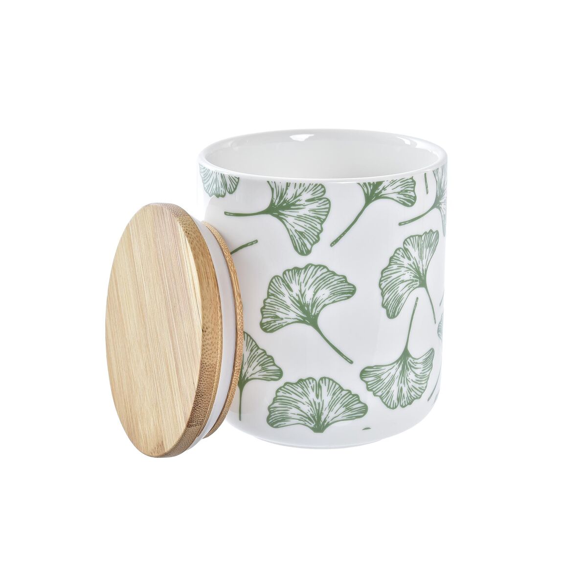Sett med 3 båter DKD Home Decor Naturell Hvit Grønn Bambus Steintøy Tropisk (3 Deler)