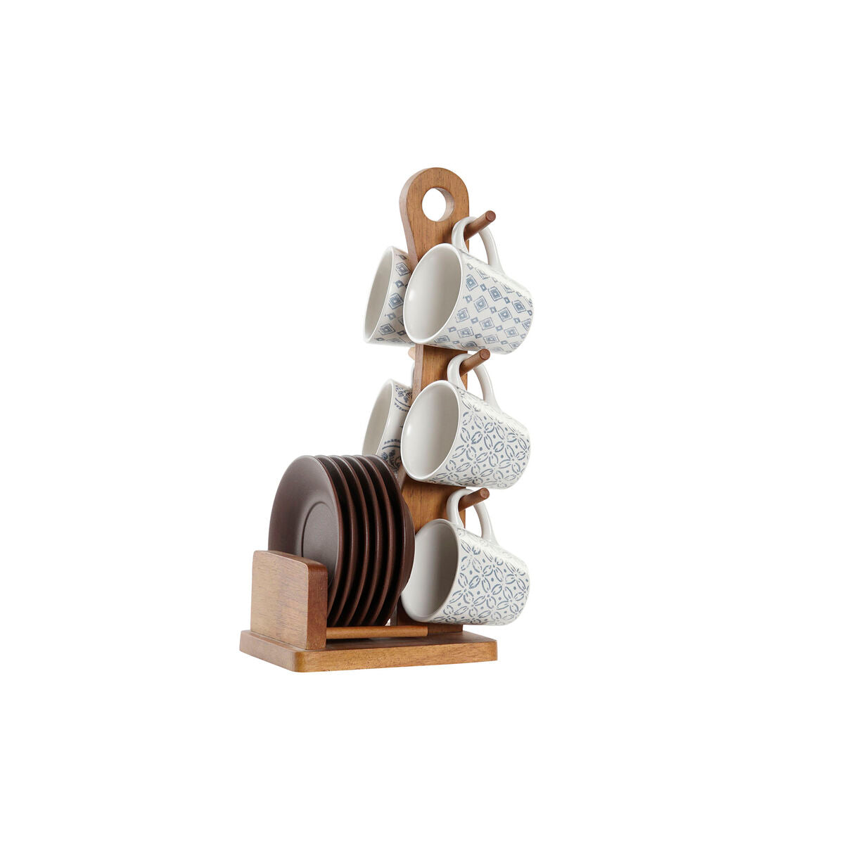 Delers Kaffekoppsett DKD Home Decor Blå Brun Steintøy (90 ml)