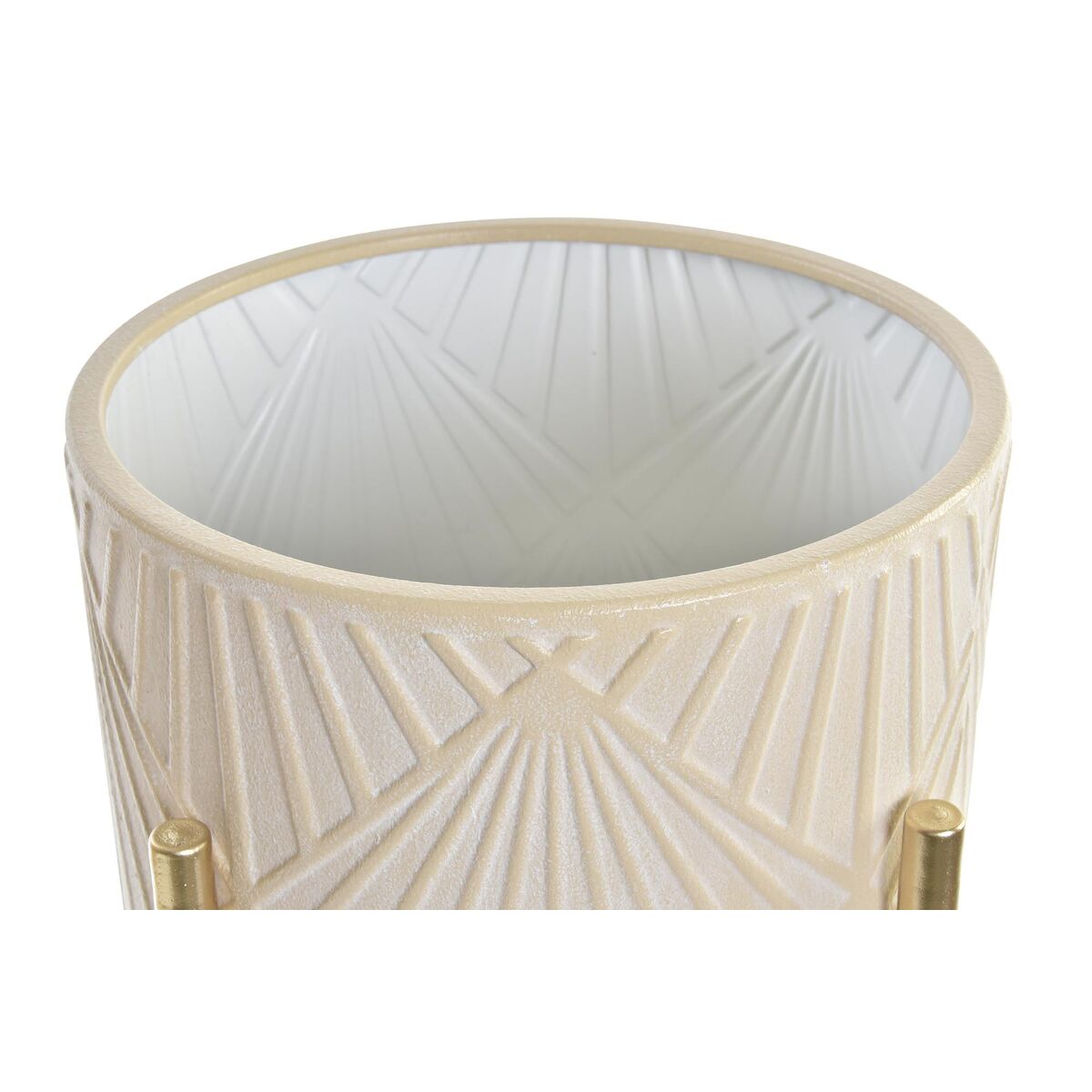 Grytesett  DKD Home Decor Rosa Gyllen Metall Moderne (31 x 31 x 58 cm)