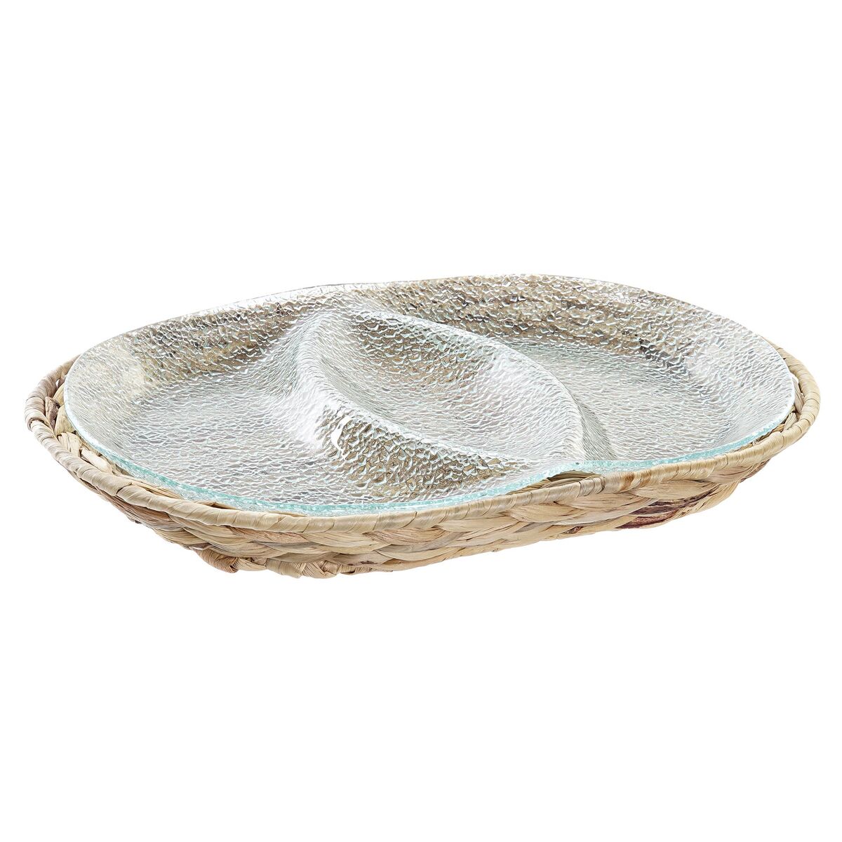 Snacksbrett DKD Home Decor Krystall Naturell Gjennomsiktig Fiber (38 x 25 x 4 cm)