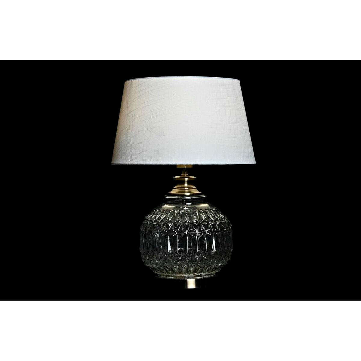 Bordlampe DKD Home Decor 38 x 38 x 54 cm Krystall Beige Gyllen Metall Hvit (2 enheter)