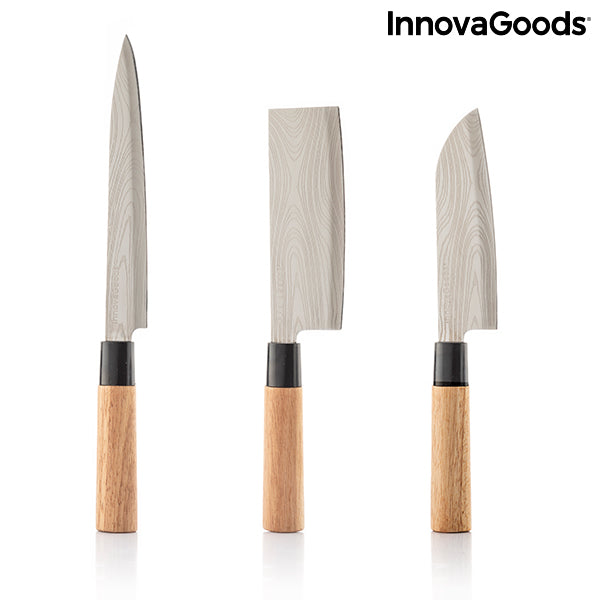 Sett med japanske kniver med profesjonell bæreveske Damas·Q InnovaGoods