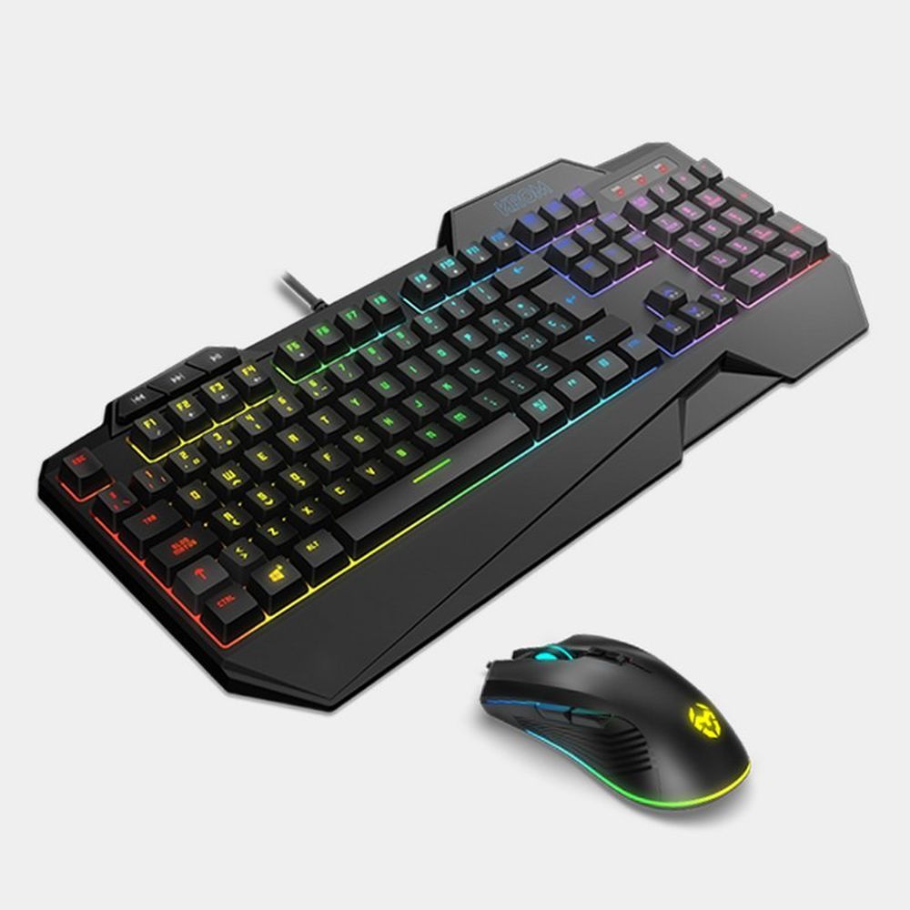 Tastatur med Gamingmus Krom KRUSHER RGB