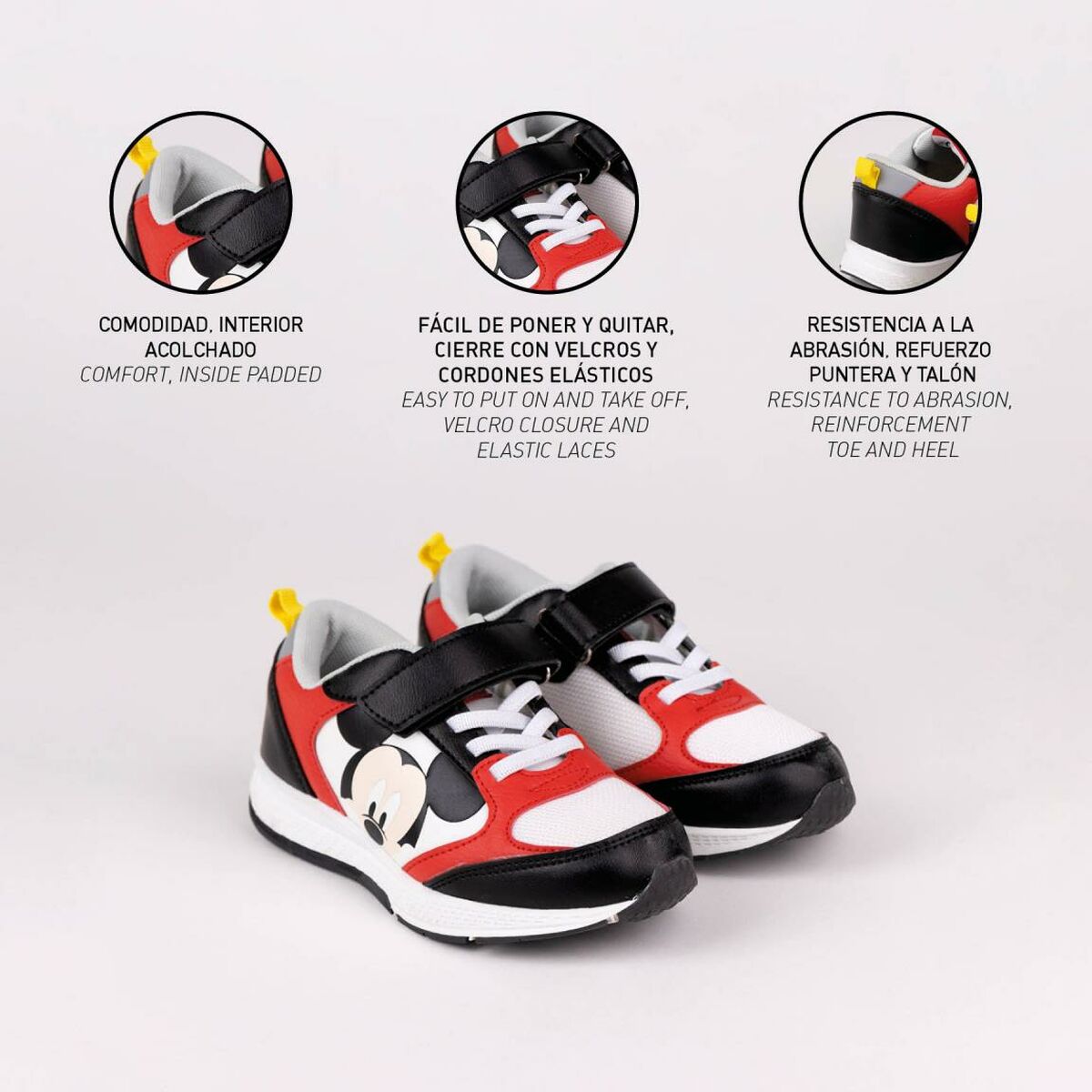 Sportssko for barn Mickey Mouse Svart Rød