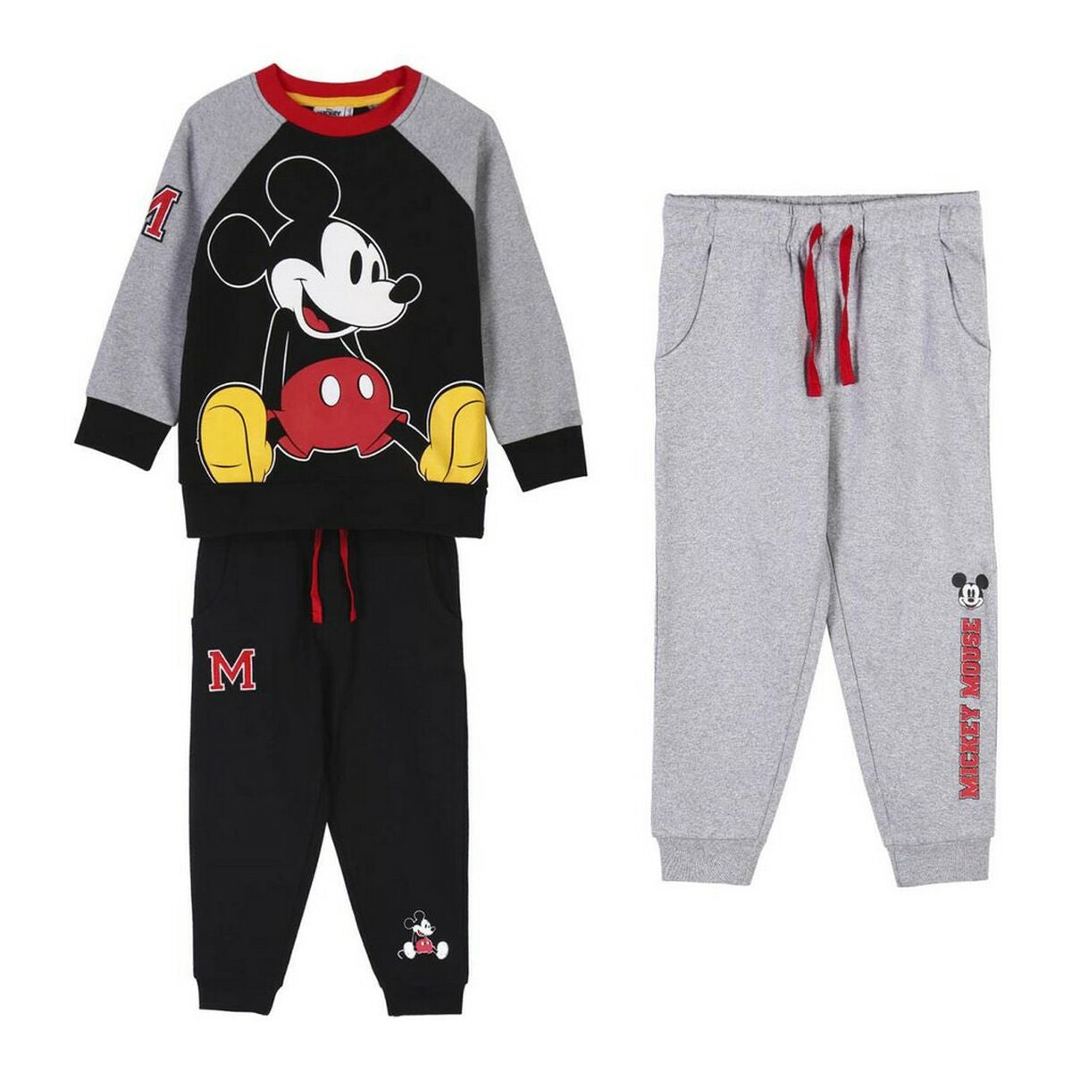 Treningsdrakt for barn Mickey Mouse 3 Deler Svart