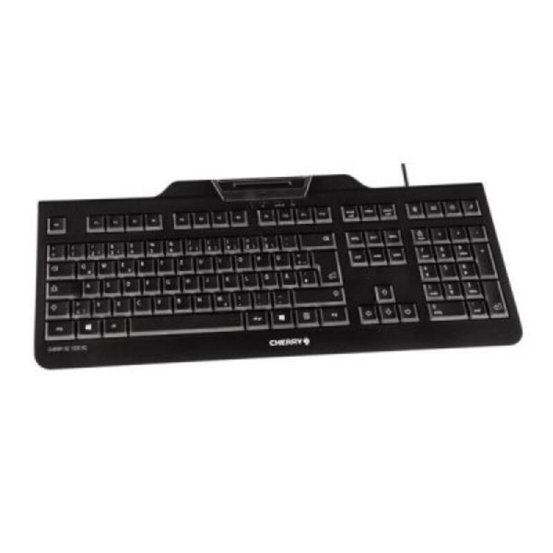 Tastatur med Leser Cherry JK-A0100ES-2 Svart