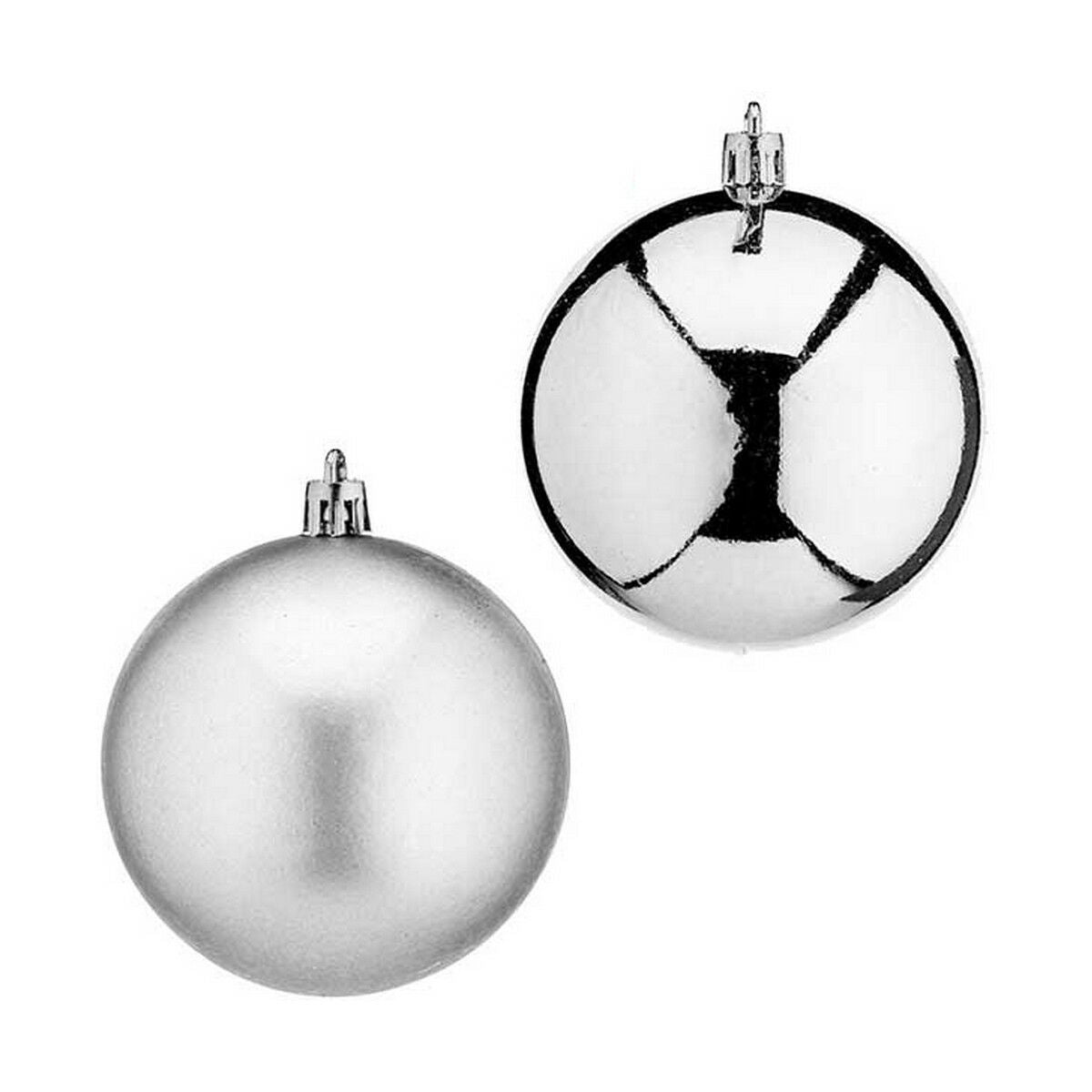 Sett med juletrekuler Sølv Plast 8 x 9 x 8 cm (24 enheter)