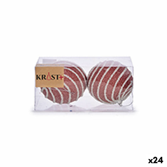 Sett med juletrekuler Ø 10 cm Rosa PVC (24 enheter)