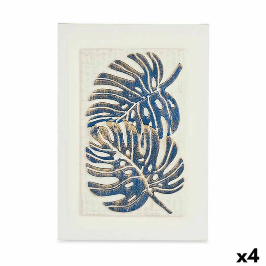 Læret Med lettelse Blad av plante (35 x 50 x 3 cm) (4 enheter)